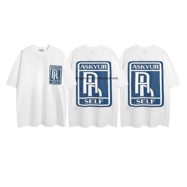 

designer t shirt rhudes new crack letter box printing round neck short sleeve 2023 spring and summer men and women loose casual t-shirt, White;black