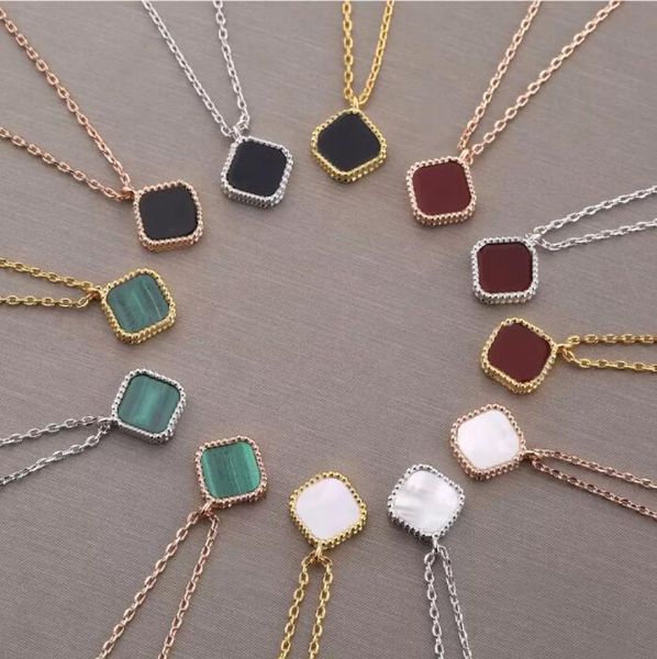 

luxury 15mm clover designer pendant necklaces for women 18k gold mother of pearl 4 leaf flower bracelet bangle earrings link chain necklace, Silver