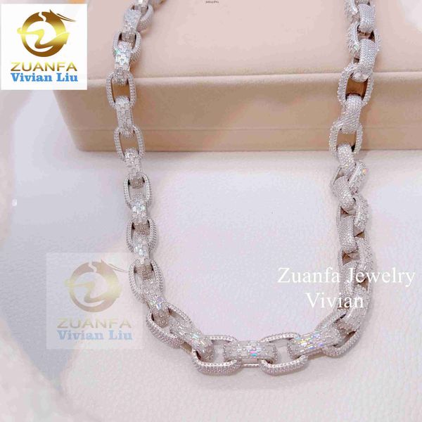 

gra certificate 925 sterling silver vvs moissanite hip hop cuban link chain