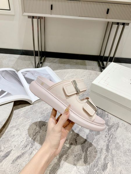 

2023 women rope sandals designer slipper flat platform sandal outdoor beach flip flops leather printed lace-up casual 0529, Black