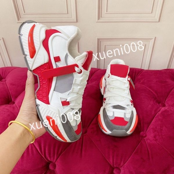 

classics brand casual shoes leather lace-up sneaker fashion running trainers letters woman shoes flat printed gym sneakers, Red;white