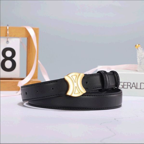 

fashion smooth buckle belt retro design thin waist belts for men womens width 2.5cm genuine cowhide 3 color optional high quality, Black;brown