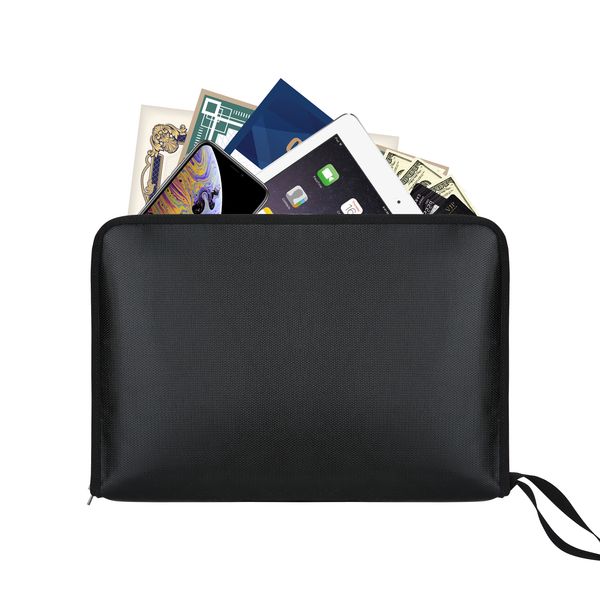 

fireproof document bag multi layer money bag pouch with zipper 14" x 10" x 0.8"