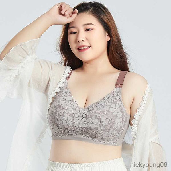 

maternity intimates latex cup bra no steel ring plus size large pregnant women breastfeeding underwear thin section, White