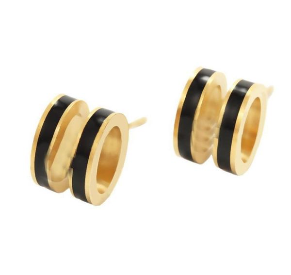 

fashion enamel stud earrings stainless steel earring women fashion men rings jewelry accessories6032224, Golden;silver
