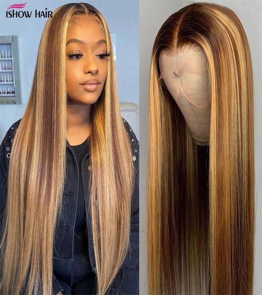 

highlight wig brown colored human hair wigs 13x4 13x6x1 ombre straight lace front wig highlight lace front human hair wigs5256469, Black;brown