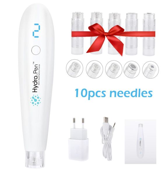 

wireless hydra pen h2 professional microneedling pen hydrapen hydra roller pen automatic serum applicator with 10 cartridges7680578
