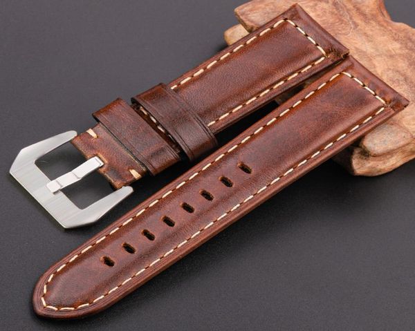 

watches accessories watchbands watch band strap genuine leather watchbadns 20mm 22mm 24mm dark brown woemn men cowhide watch band 6220803, Black;brown
