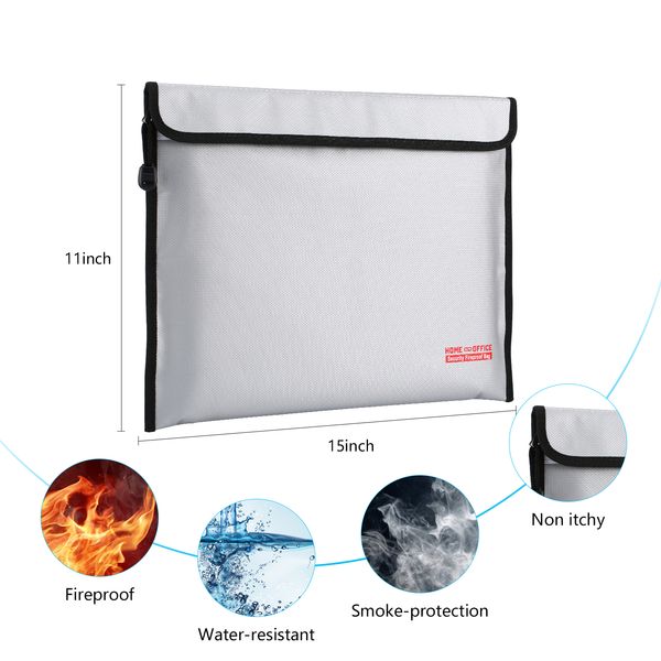

fireproof money document bag storage safe waterproof fire protection bag 380mm*280mm
