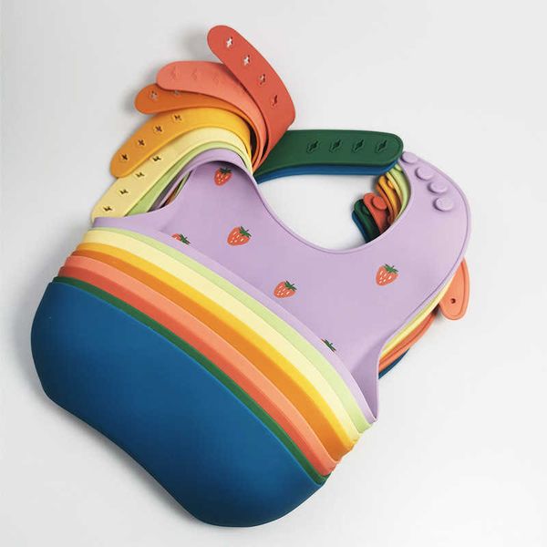 

bibs cloths fashion cartoon printing waterproof soft silicone newborn adjustable bib burp fabric baby supplies g220605