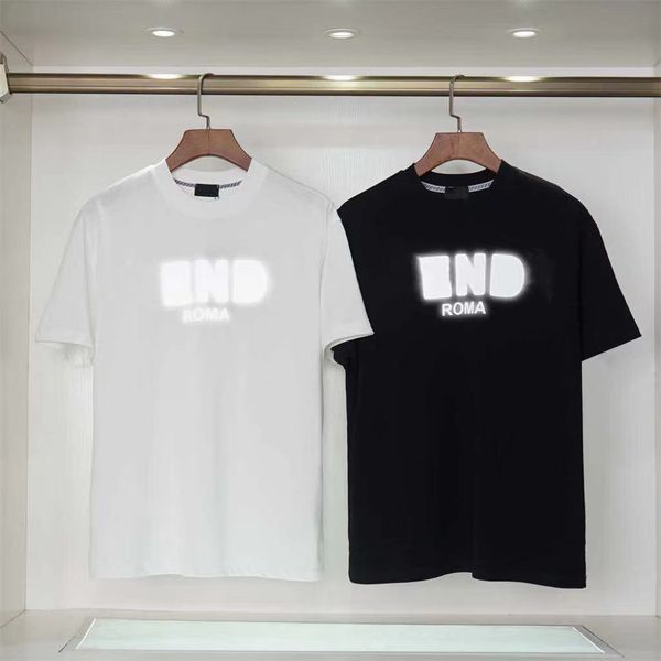 

men's glow letter printing t-shirt luxury black fashion designer summer round neck short sleeve asian size s-xxxl, White;black