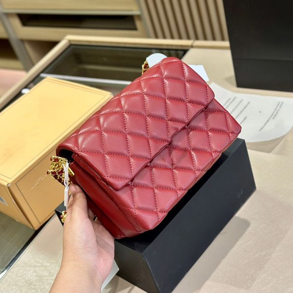 

womens designer mini accordion shoulder bags multi pochette purse gold metal hardware thick chains adjustable strap luxury handbags 21x15cm
