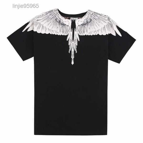 

mens t-shirts marcelos burlons tee 2023ss new black and white yin yang wing short sleeve t-shirt 1w5qv{category}, White;black