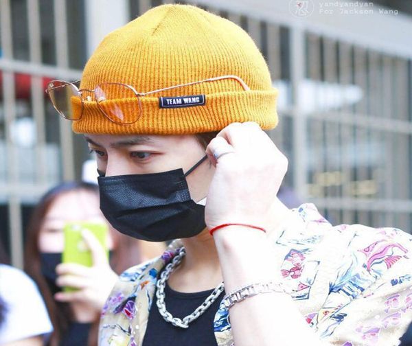 

got7 jackson mirrors album team wang letters beanie hat0124915715