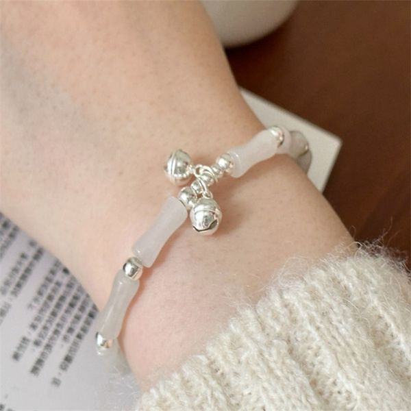 

natural jade stone bracelet charn for women birthday gifts authentic 925 sterling silver bead ball bracelets, Golden;silver