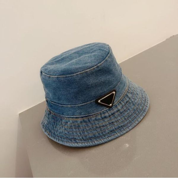 

luxury cowboy fisherman's hat wide brim tie-dyeing hat stylish and simple hat inverted triangle logo, Blue;gray