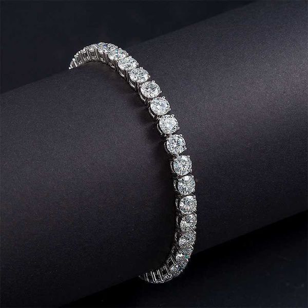 

2023 classic 5mm de color 14k white gold tennis moissanite bracelet, Silver