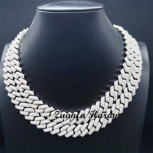 

zuanfa pass diamond tester vvs moissanite necklace 15mm 18 20 inches hiphop rock link cuban chain, Silver