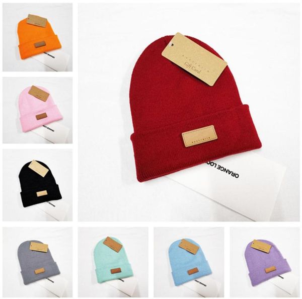 

australia designer knitted hats winter beanies trendy label skull caps women girls crochet hat bonnet warm knit cap outdoor beanie8308772, Yellow