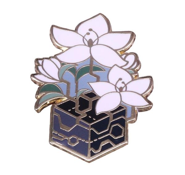 

flourish flower beautiful floral pin badge brooch0123455136036, Gray