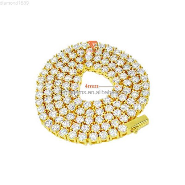 

wholesale jewelry grade 5/6 mm 925 silver vvs moissanites diamond necklace iced out hip hop luxury tennis chain moissanite
