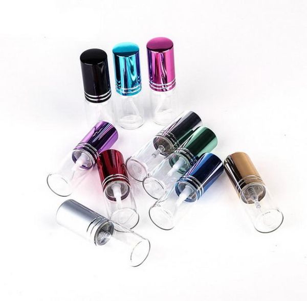 

500pcslot 5ml portable transparent glass refillable perfume bottle with aluminum atomizer empty perfum bottle9667351