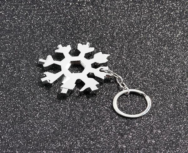 

18 in 1 snowflake multi pocket tool keychain spanner hex wrench multifunction screwdriver multipurpose camp survive outdoor hike9780962, Slivery;golden