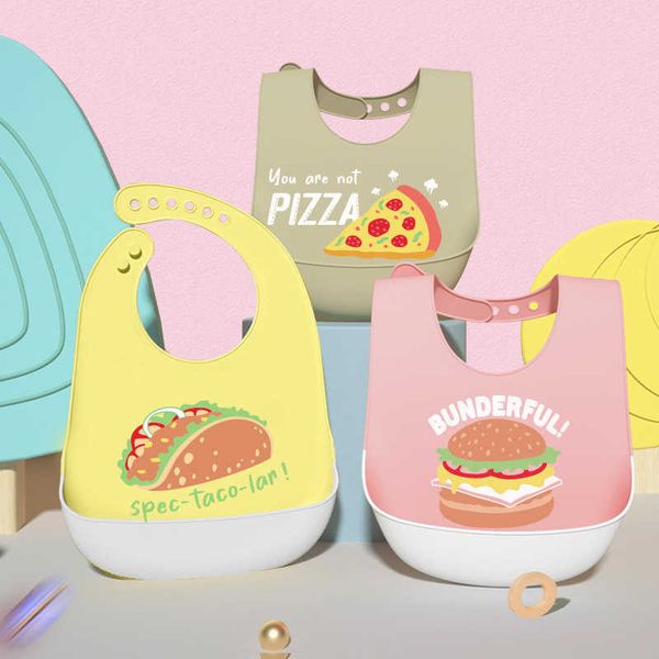 

bibs burp cloths 1-2pcs baby licking silicon standing soft water solid rock eating in the afternoon filter cute cartoon printed means childr