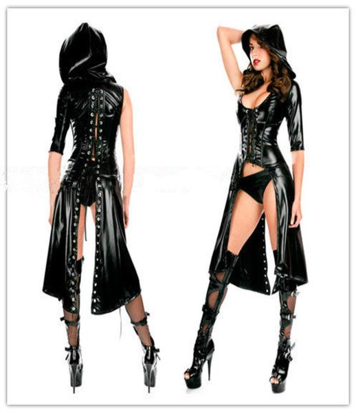 

wholefaux leather costume women female latex stage clothing rubber lingerie clubwear exotic teddies jumpsuit bodysui7745014, Red;black