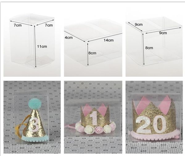 

customzied pvc box for baby tiara headbands transparent plastic box for all kinds children hair accessories 7711 998 14148cm8604018, Slivery;white