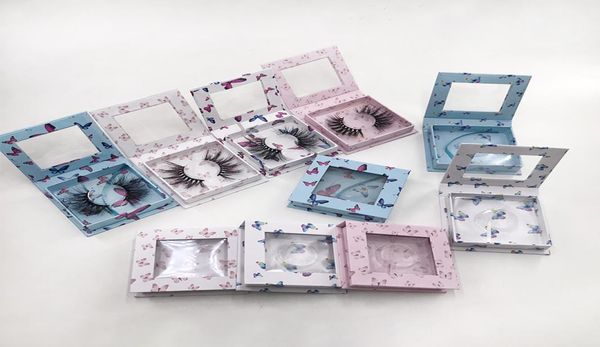 

5d mink eyelash box customized eyelash packaging butterfly square lash case for natural dramatic eyelashes without lashes2615815