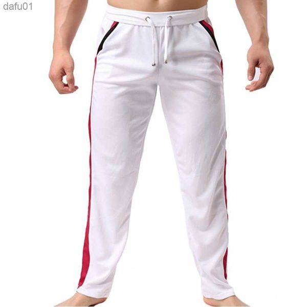 

2021 summer new arrival loose men's white pants casual fashion breathable style trousers male thin long jogging sports pants l230520, Black