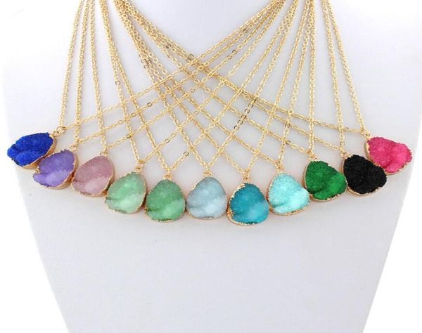 

dhl epacket european and american new irregular natural crystal gold clavicle chain necklace dan108 mix order pendant necklac5337904, Silver