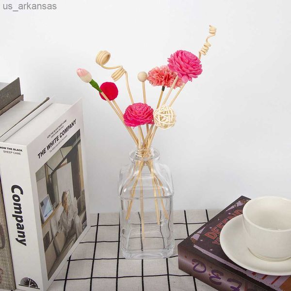 

9pcs red artificial flower rattan reed fragrance aroma diffuser refill stick diy floral home decor crafts l230523