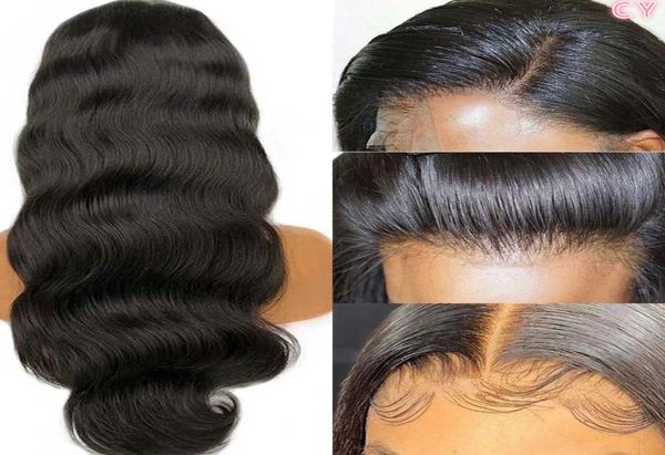 

lace front human hair wigs transparent hd lace frontal wig 180 200 density lace front wig remy 13x4 brazilian body wave wigass2665669, Black;brown