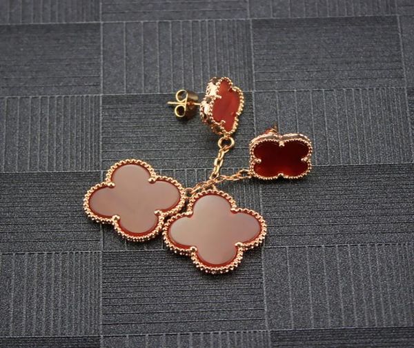 

tassel earring women fourleaf studs woman party rose golden drop earrings9817040