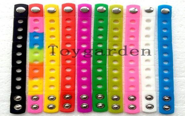 

new arrival30pcs fashion shoe charms silicone wristbands bracelets for kids toy 18cm mixed 10 colorskids party favor9536622, Black