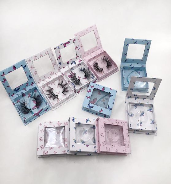 

5d mink eyelash box customized eyelash packaging butterfly square lash case for natural dramatic eyelashes without lashes2367177
