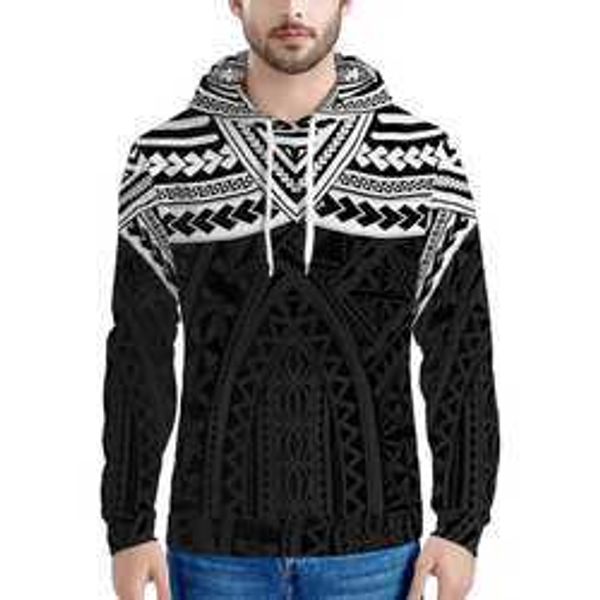 

sale women's and men's hoodies sweatshirts customized pullover hoodie sweater sublimation polynesian tribal custom hoodies duxu, Black