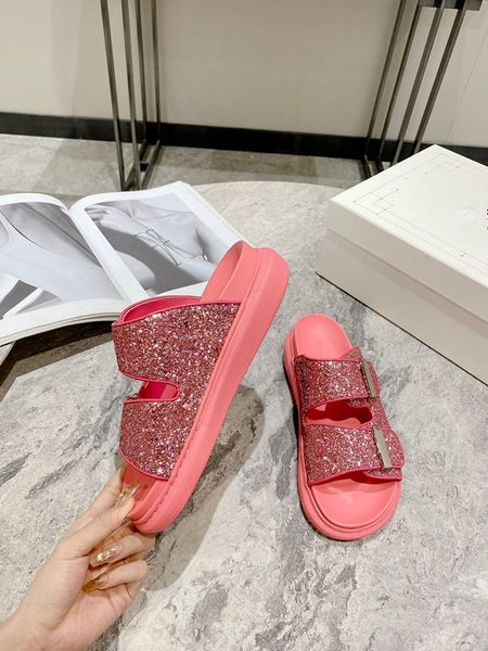 

dad sandals designer women sandals real calf leather womens slides with box and dust bag jelly quilted platform summer grandad luxury sandal, Black