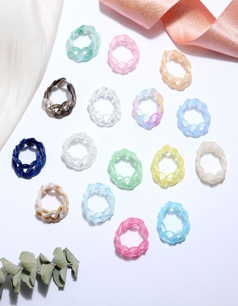 

band rings colorful transparent resin acrylic crystal rhinestone simple geometric square round ring for women trendy jewelry4157991, Silver