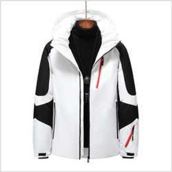 

white down jacket winter duck down thickened casual warm jacket overalls coat czch, Black