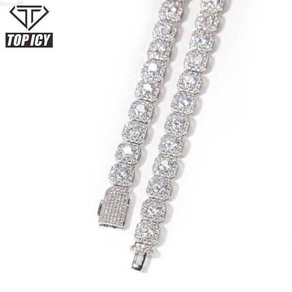 

2023 luxury hip hop fashion jewelry tennis chain bracelet gold plated bracelet aaa cubic zircon for men women, Silver