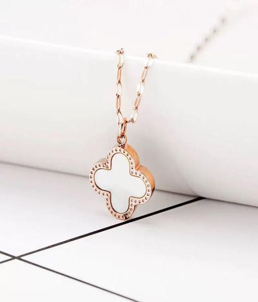 

four leaf clover necklace alloy pendant lady jewelry high sentiment simple mother039s day wedding travel commemorative gift2080663, Silver