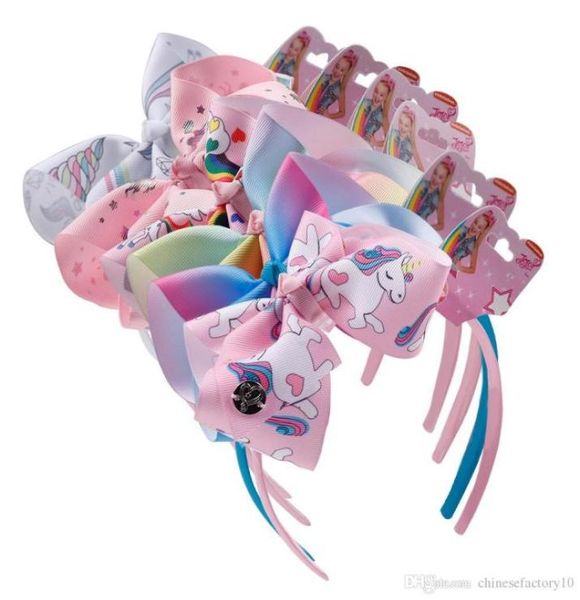 

unicorn headband baby girl jojo siwa bows baby cheerleader headbands 6 inch headbands unicorn accessories 6 colors party supplies1476172, Slivery;white