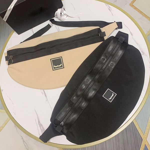 

vintage sport cross body designer hobos bag canvas two-tone adjustable nylon strap large capacity chest zipper purse shoulder moon shaped wo