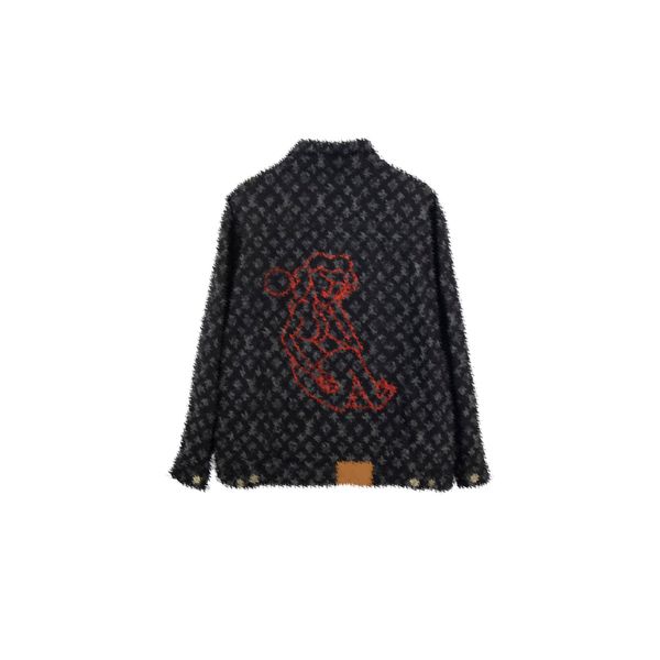 

23ss mens women designers denim jackets backside figure jacquard letters clothes streetwear coats outerwear hooded men clothing cotton, Black;brown
