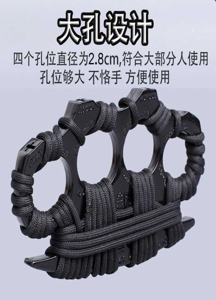 

other fashion accessories large thickened finger tiger winding rope edc fist head self defense four hand buckle boxing martial art4422155, Silver