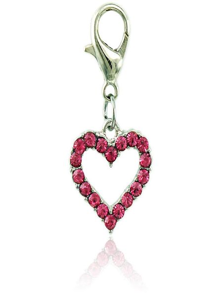 

jinglang floating fashion charms with lobster clasp dangle rhinestone peach heart charms for jewelry making diy accessories3901602, Bronze;silver
