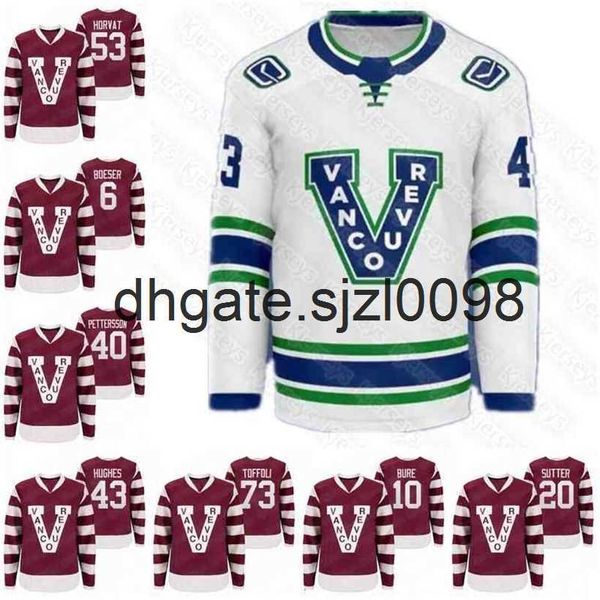 

sjsj98 ceobo horvat vancouver jersey brock boeser elias pettersson alex chiasson nic petan quinn hughes h.sedin pavel bure millionaires, Black
